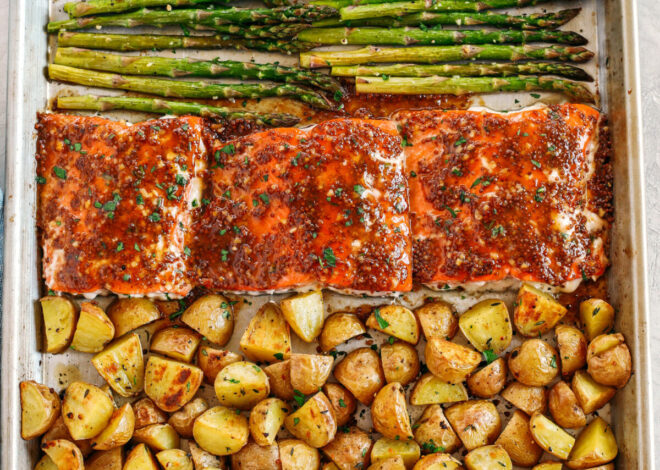 Sheet Pan Maple Dijon Glazed Salmon