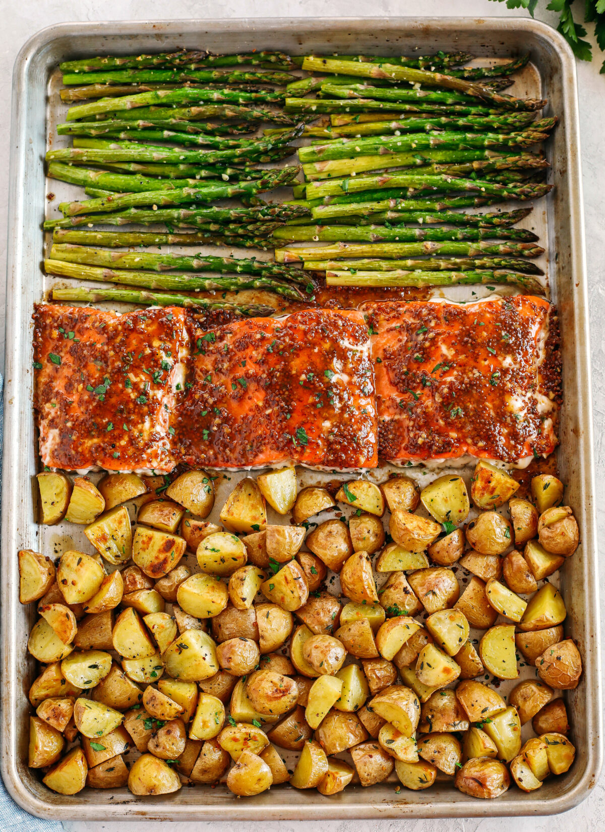 Sheet Pan Maple Dijon Glazed Salmon